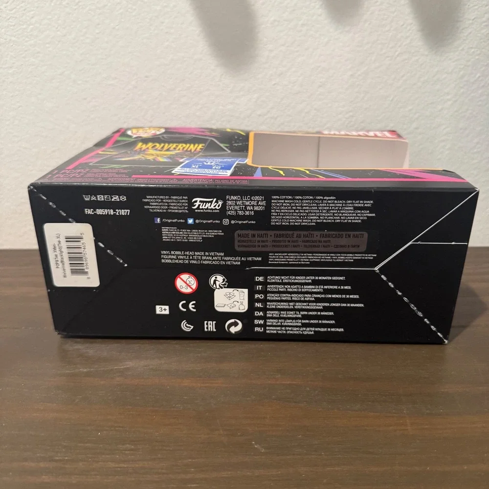 Funko Marvel Wolverine Blacklight Pop & Tee Empty Replacement Box XL Good